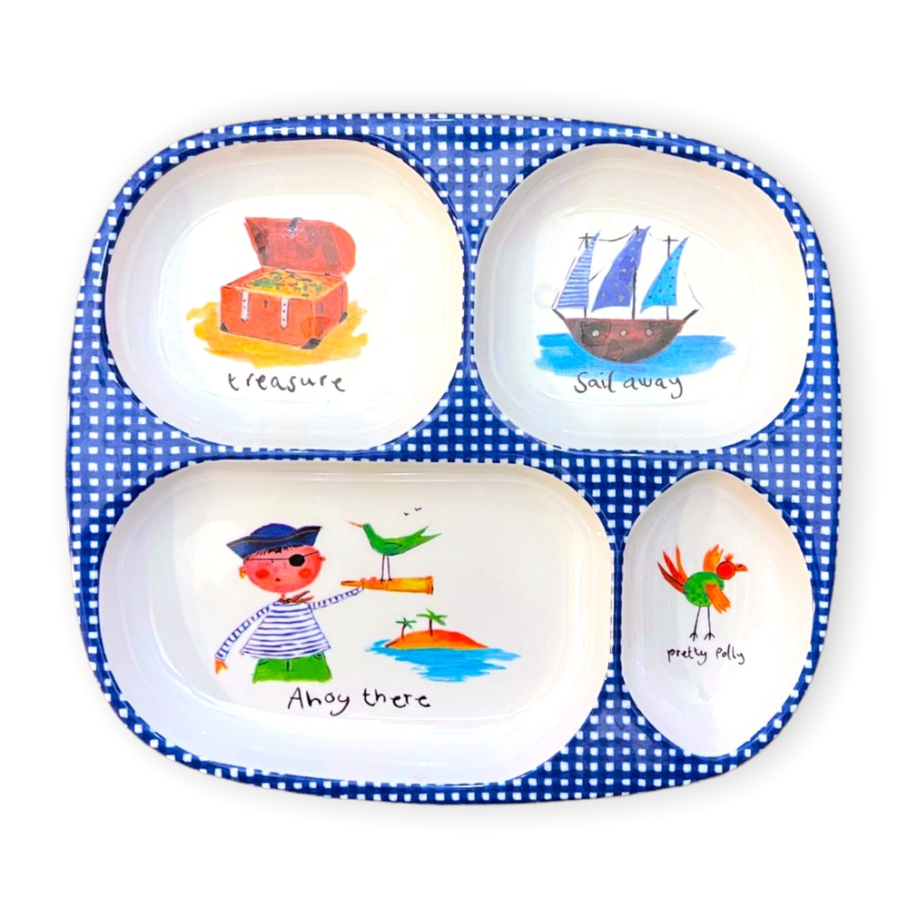 Toddler Divided Melamine Pirate Plate